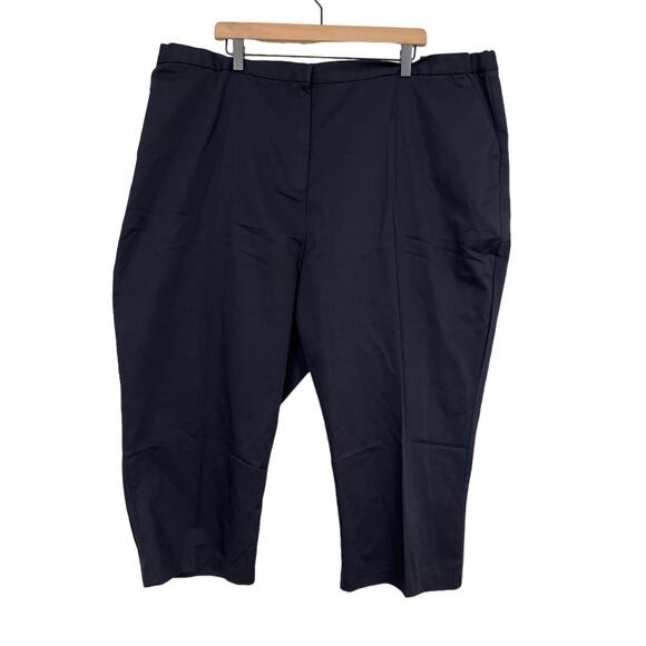 Lands End Womens Blue Cropped Adjustable Waist Fit 3 Pants Size 26W - Picture 1 of 9